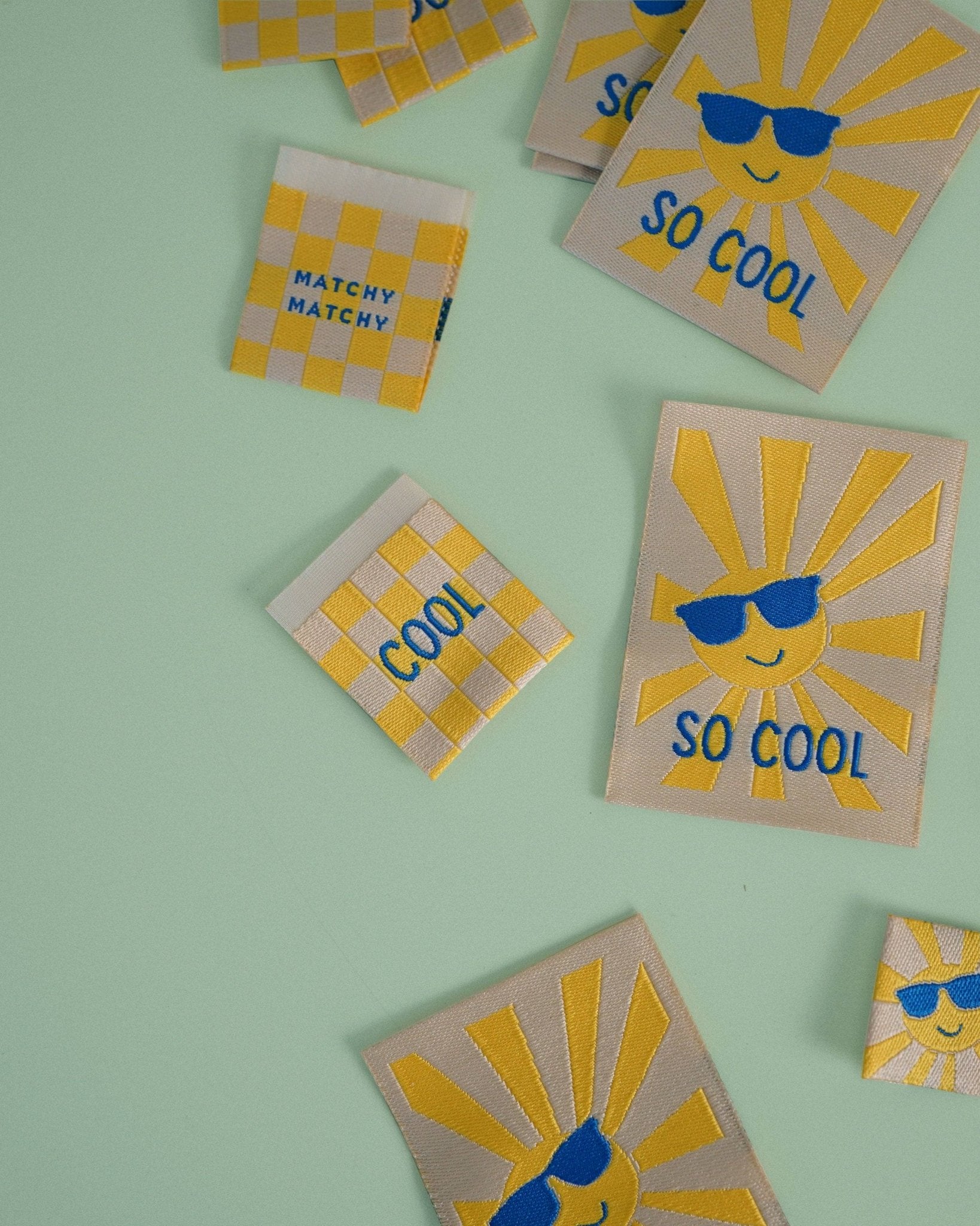 So Cool Square and Rectangle Garment Labels - Boho Fabrics - Sew - in Labels