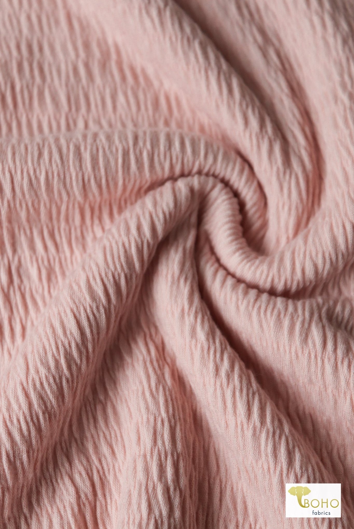 Soft Pink, Smocked Knit - Boho Fabrics