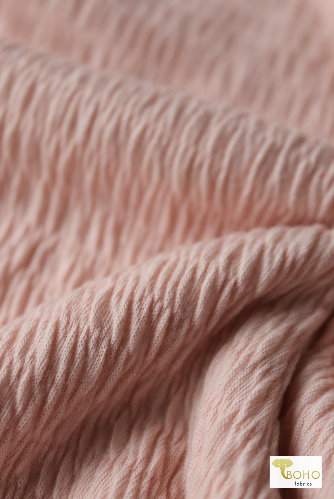 Soft Pink, Smocked Knit - Boho Fabrics