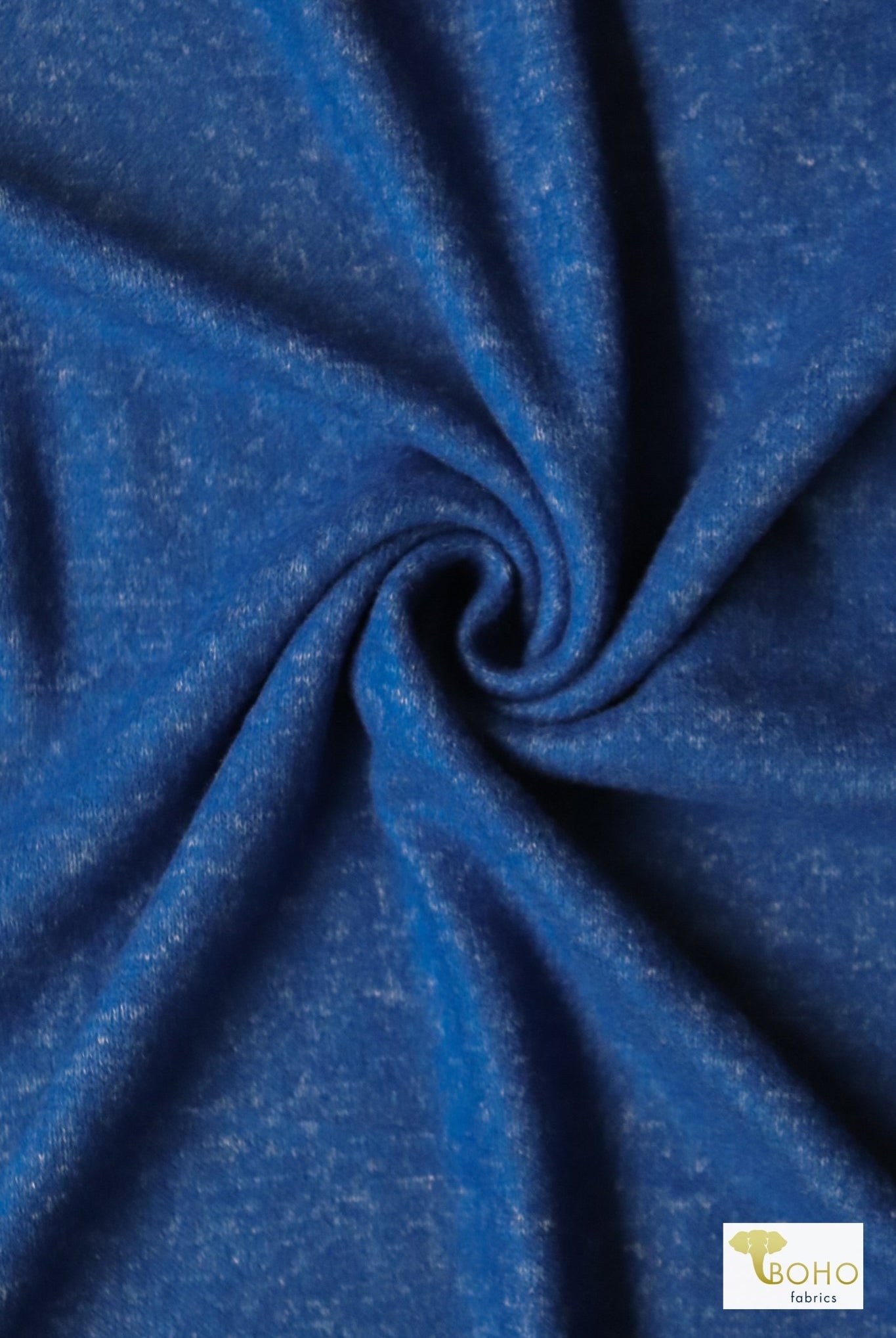 Sonic Heather Blue, Brushed Sweater Solid Knit Fabric - Boho Fabrics