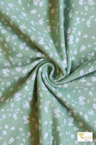 Space Garden on Green, Cotton Spandex Knit - Boho Fabrics