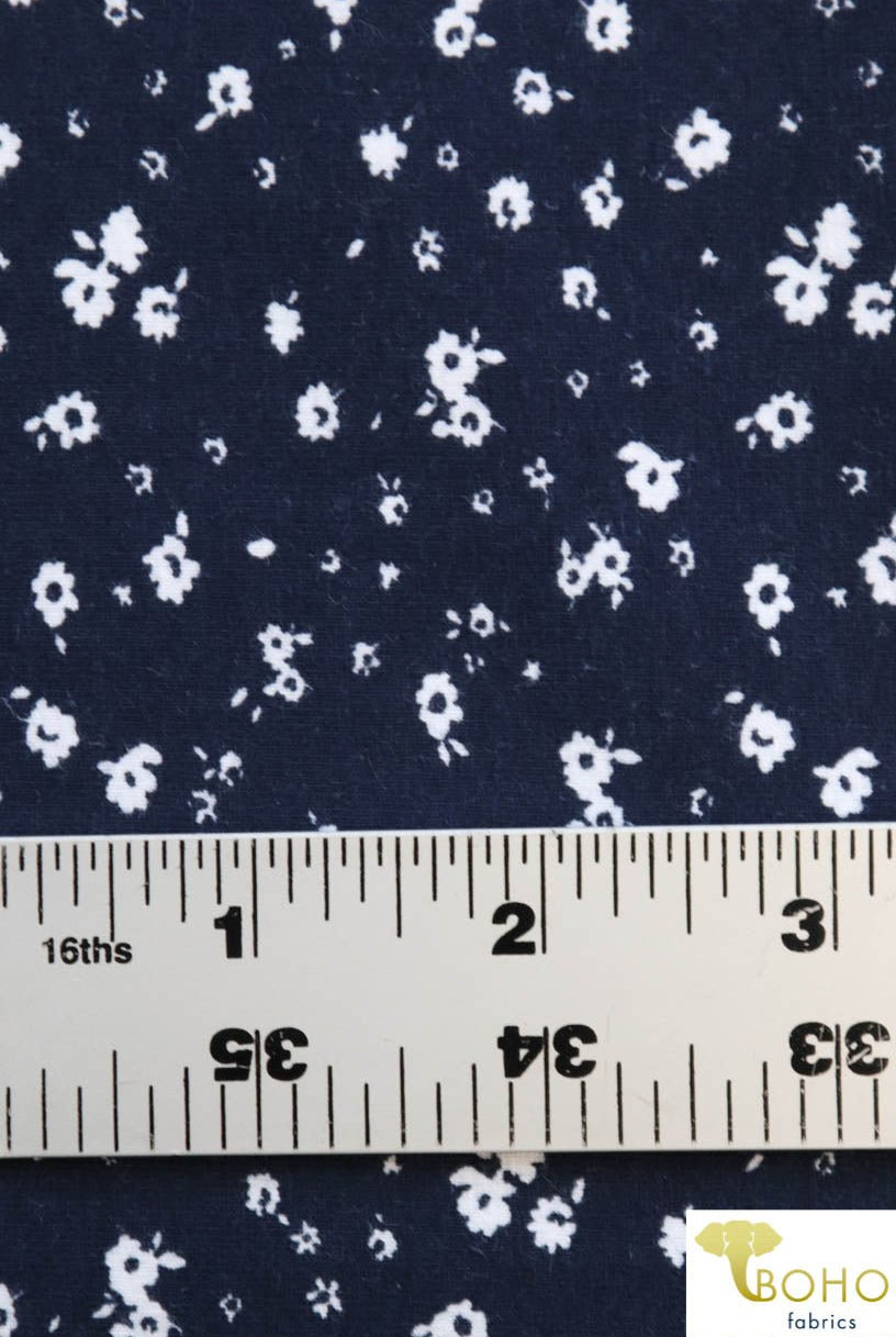 Space Garden on Navy. Cotton Spandex Print. CLP-107-NVY - Boho Fabrics