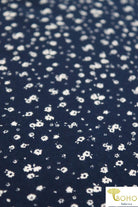 Space Garden on Navy. Cotton Spandex Print. CLP-107-NVY - Boho Fabrics