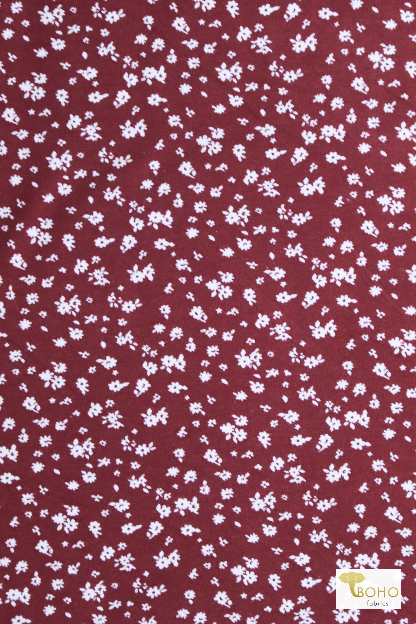 Space Gardens on Red, Cotton Spandex - Boho Fabrics
