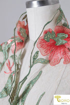 Special Occasion: "Ariel's Garden" Embroidered Scallop Lace - Boho Fabrics