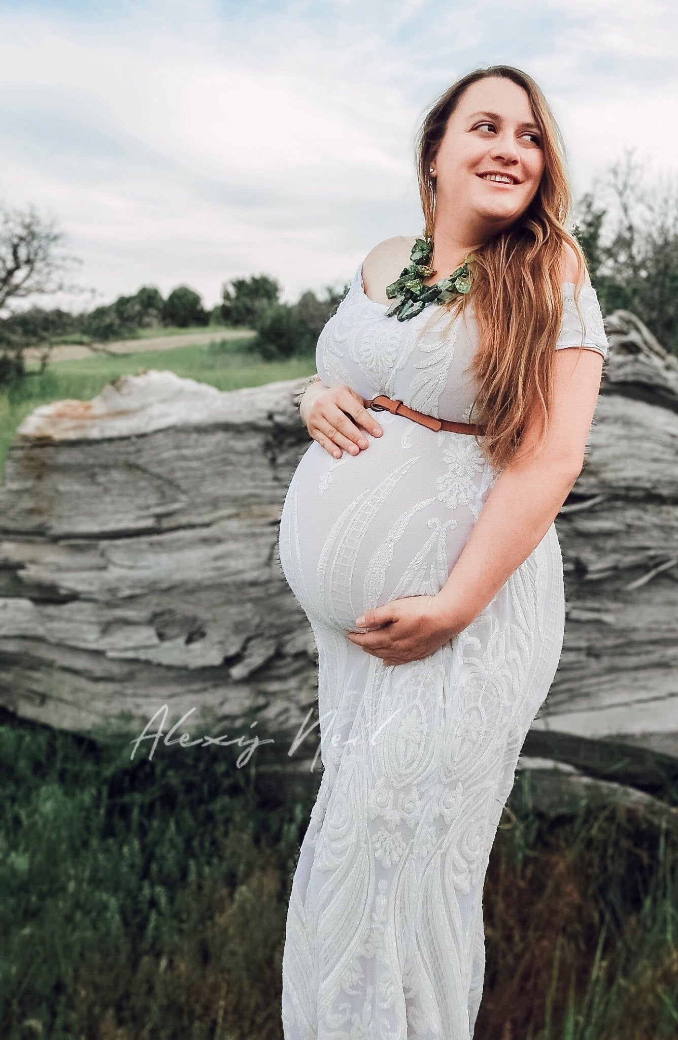 Special Occasion: "Damask Dreams" White Sequined Stretch Mesh - Boho Fabrics