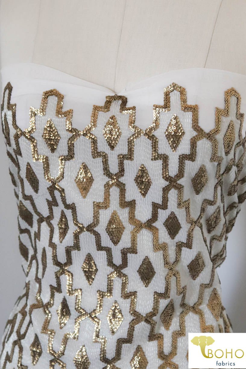 Special Occasion: Quatrefoil Lined Sequins - Boho Fabrics