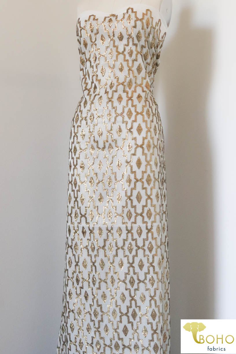 Special Occasion: Quatrefoil Lined Sequins - Boho Fabrics