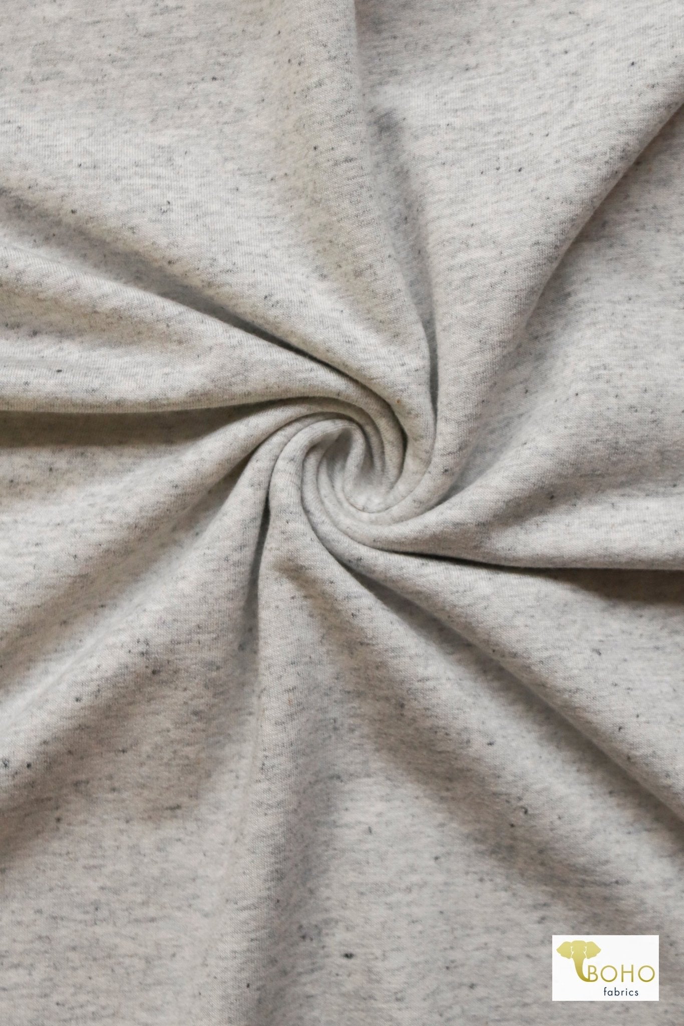 Speckled Gray, French Terry Solid Knit Fabric - Boho Fabrics