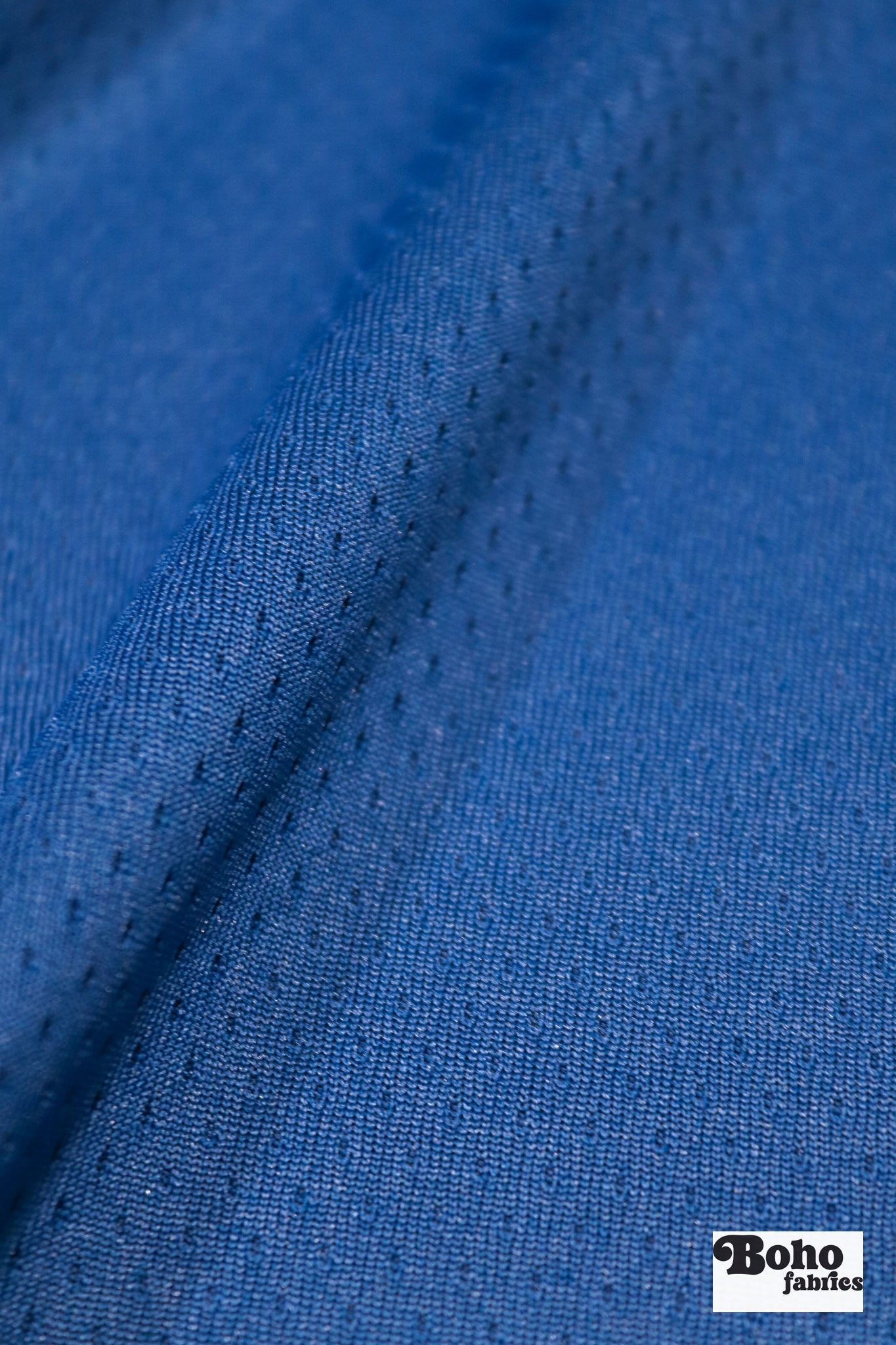 Sport Blue, Flat Back Dimple, Athletic Mesh Fabric - Boho Fabrics - Athletic Knit Fabric