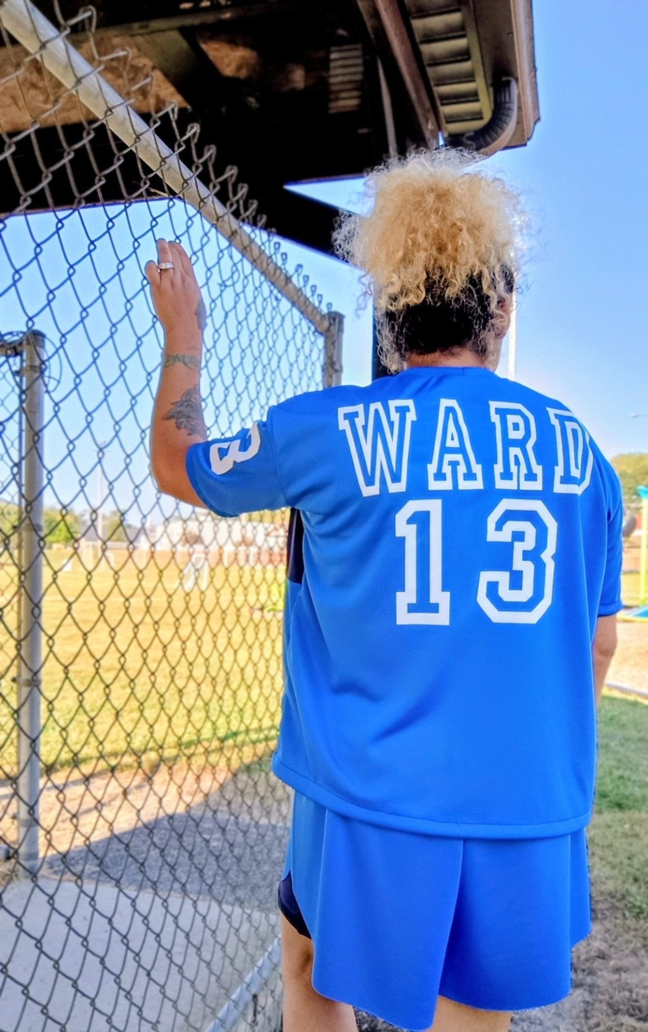 Sport Blue, Flat Back Dimple, Athletic Mesh Fabric - Boho Fabrics - Athletic Knit Fabric