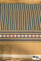 Starblock Stripe, Vintage Woven Fabric. SOLD AS 3 Yard Piece - Boho Fabrics - Vintage Fabric