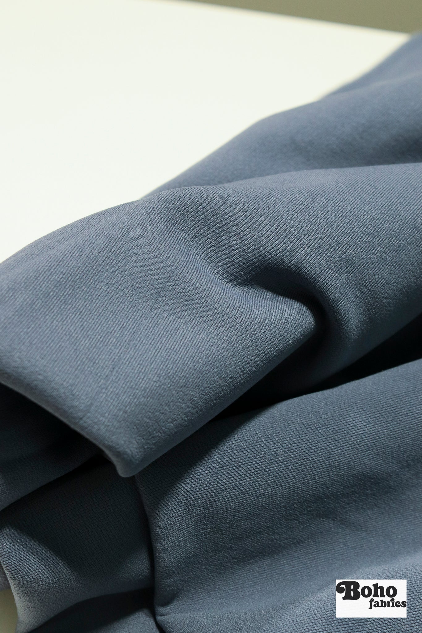 Steel Blue, Power Stretch Pro Fleece - Backed Performance Fabric. 2nds - Boho Fabrics - Performance Fabrics