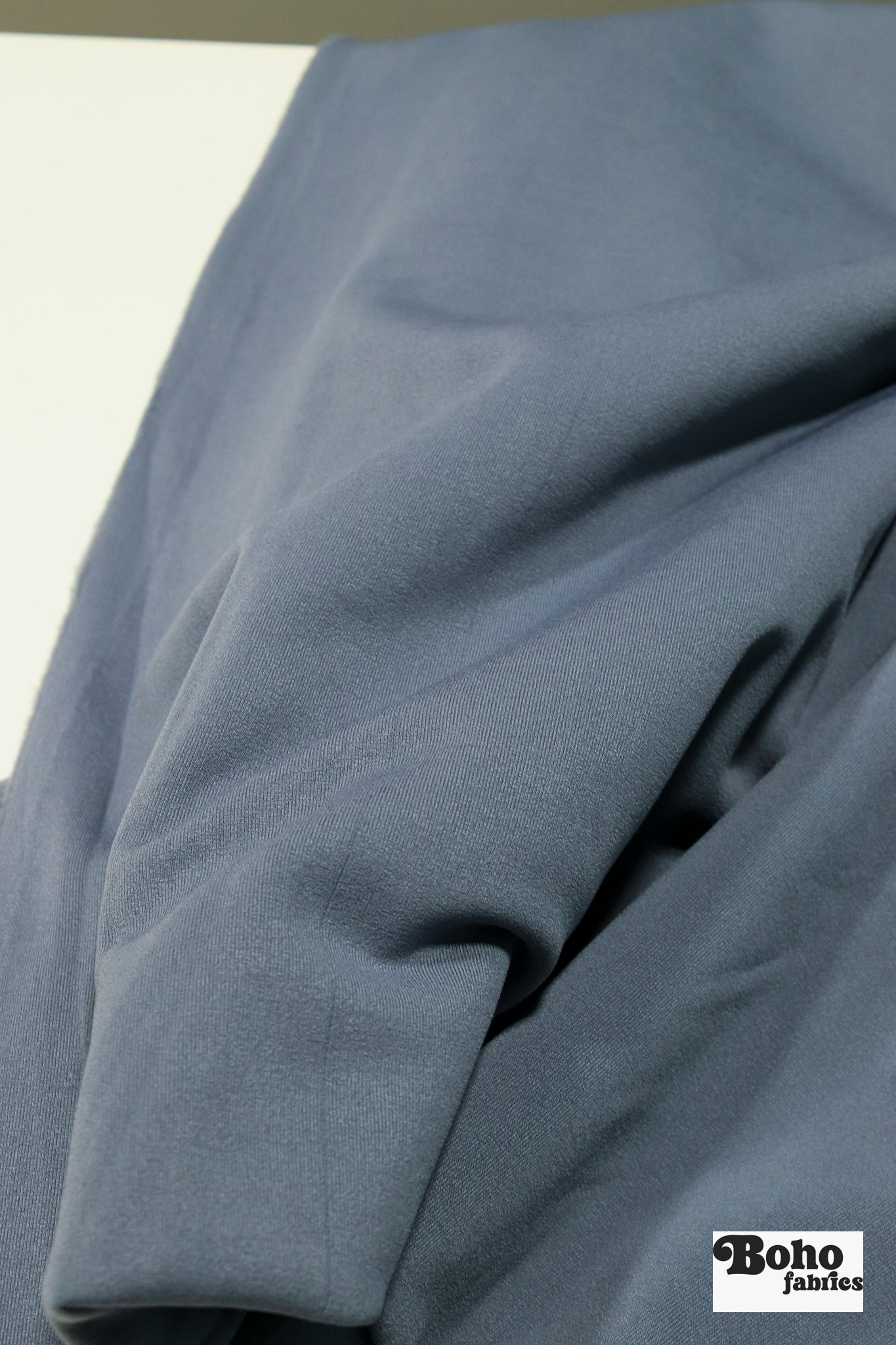 Steel Blue, Power Stretch Pro Fleece - Backed Performance Fabric. 2nds - Boho Fabrics - Performance Fabrics