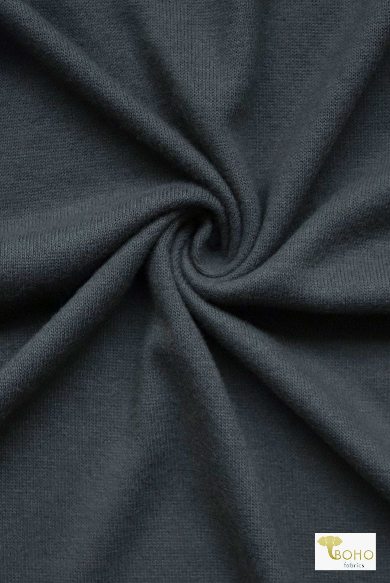 Steel Gray, Hacci Sweater Knit - Boho Fabrics