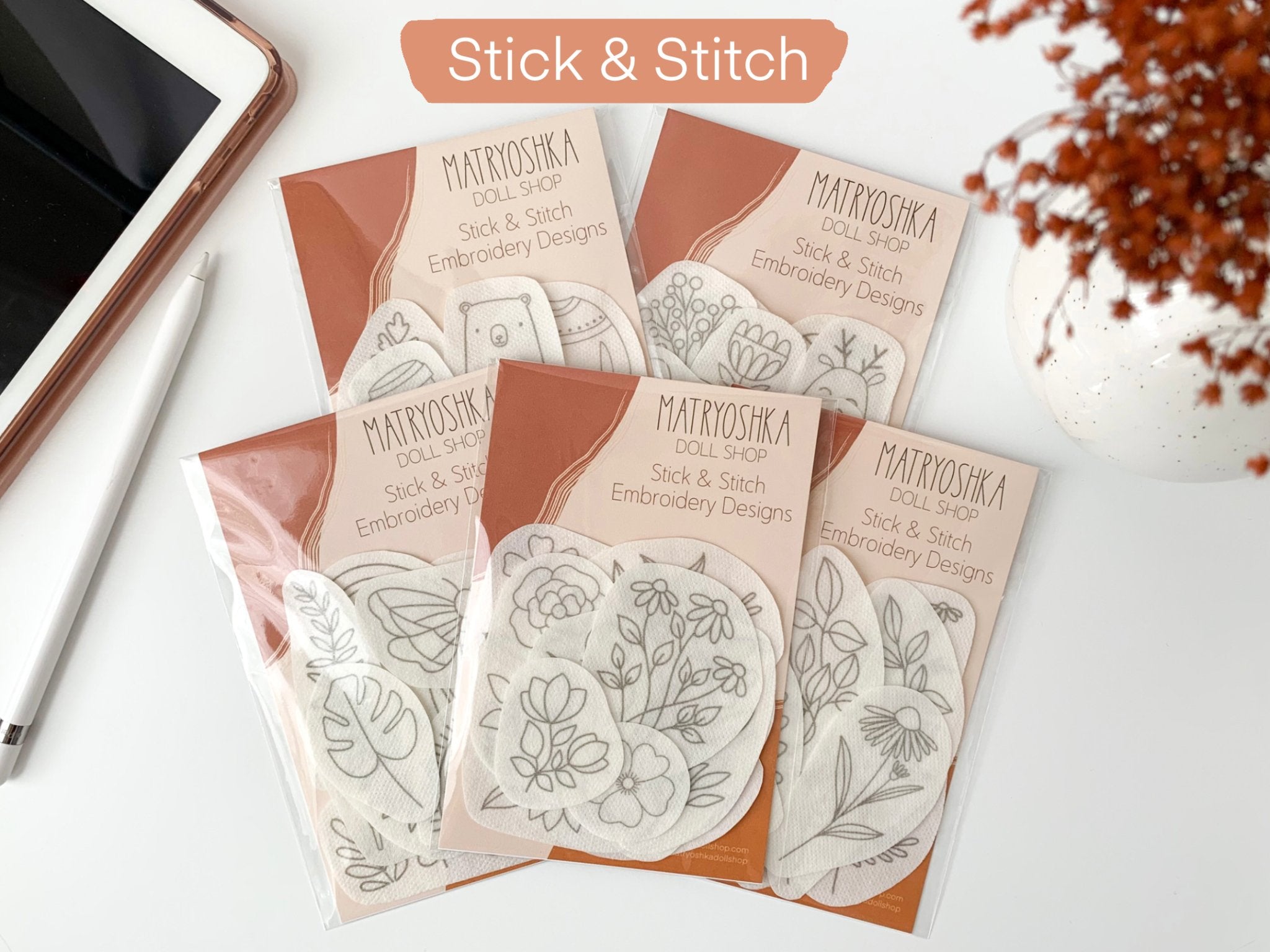 Stick & Stitch Embroidery designs, embroidery patterns - Boho Fabrics - 