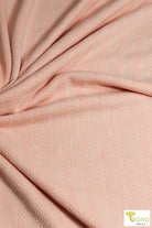Stitched Stripes in Peach, Pointelle Rib Knit. RIB-129-PNK - Boho Fabrics