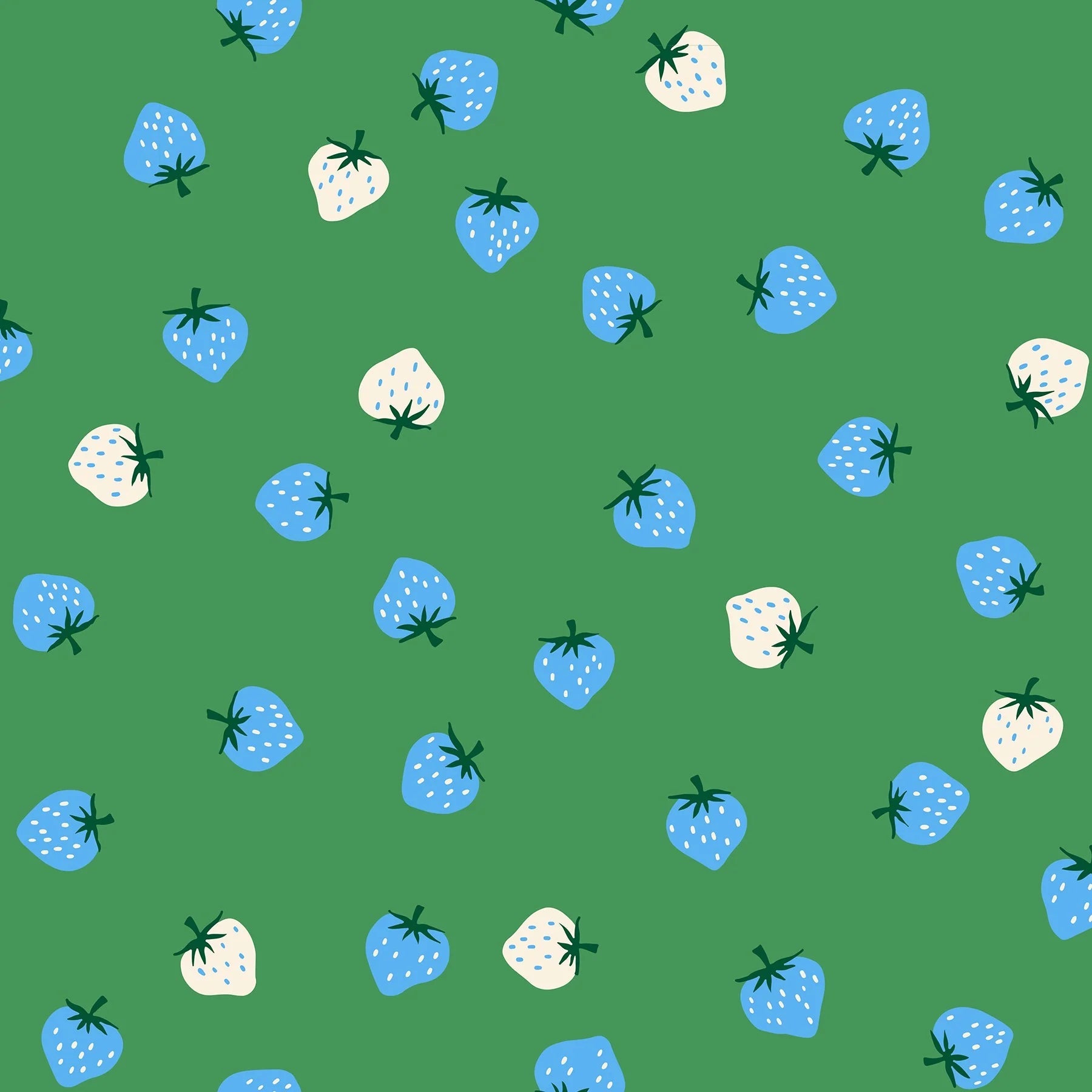 Strawberries in Broccolini by Kimberly Kight for Ruby Star Society - Strawberry Collection. Cotton Fabric - RS3085 19 - Boho Fabrics - Quilting Cotton, Woven