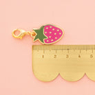 Strawberry Enamel Removable Zipper Charm - Boho Fabrics - Bag Making Supplies