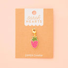 Strawberry Enamel Removable Zipper Charm - Boho Fabrics - Bag Making Supplies