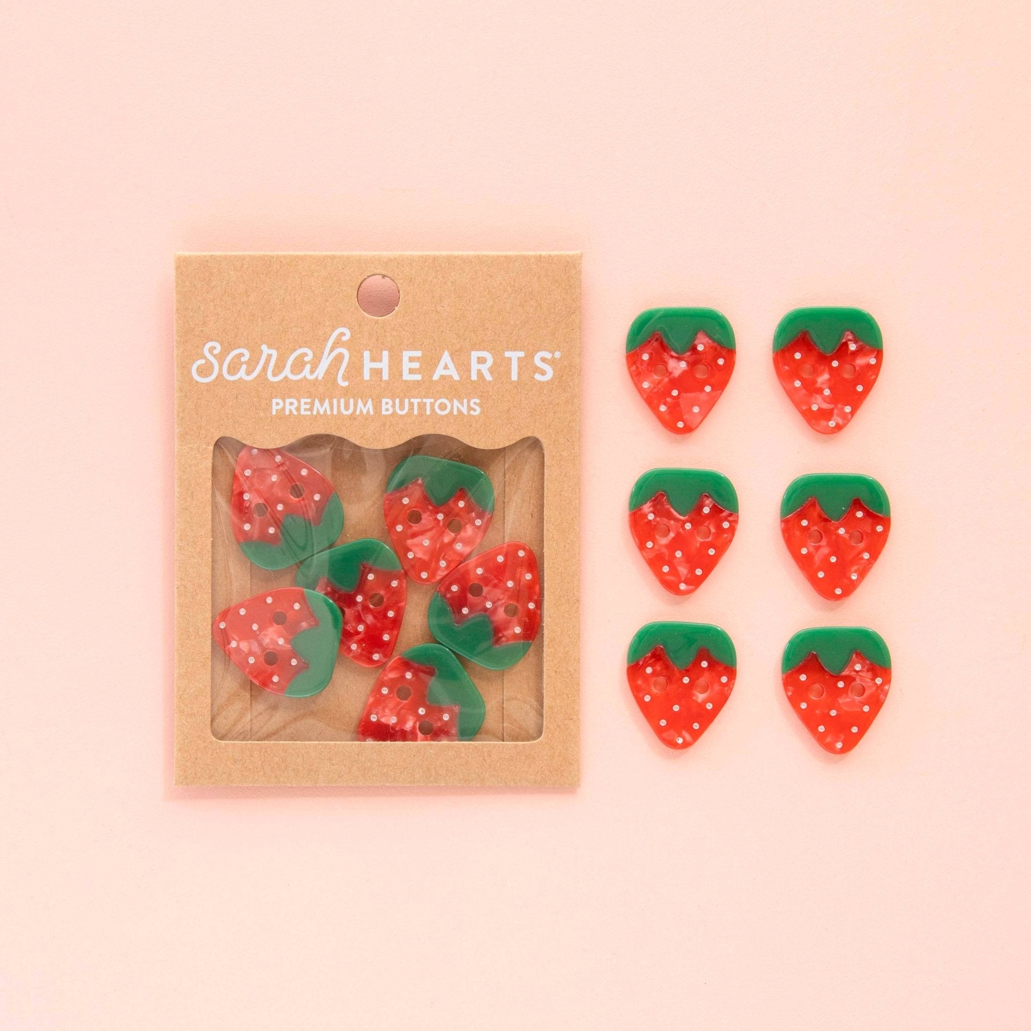 Strawberry Large 1" Buttons - Boho Fabrics -
