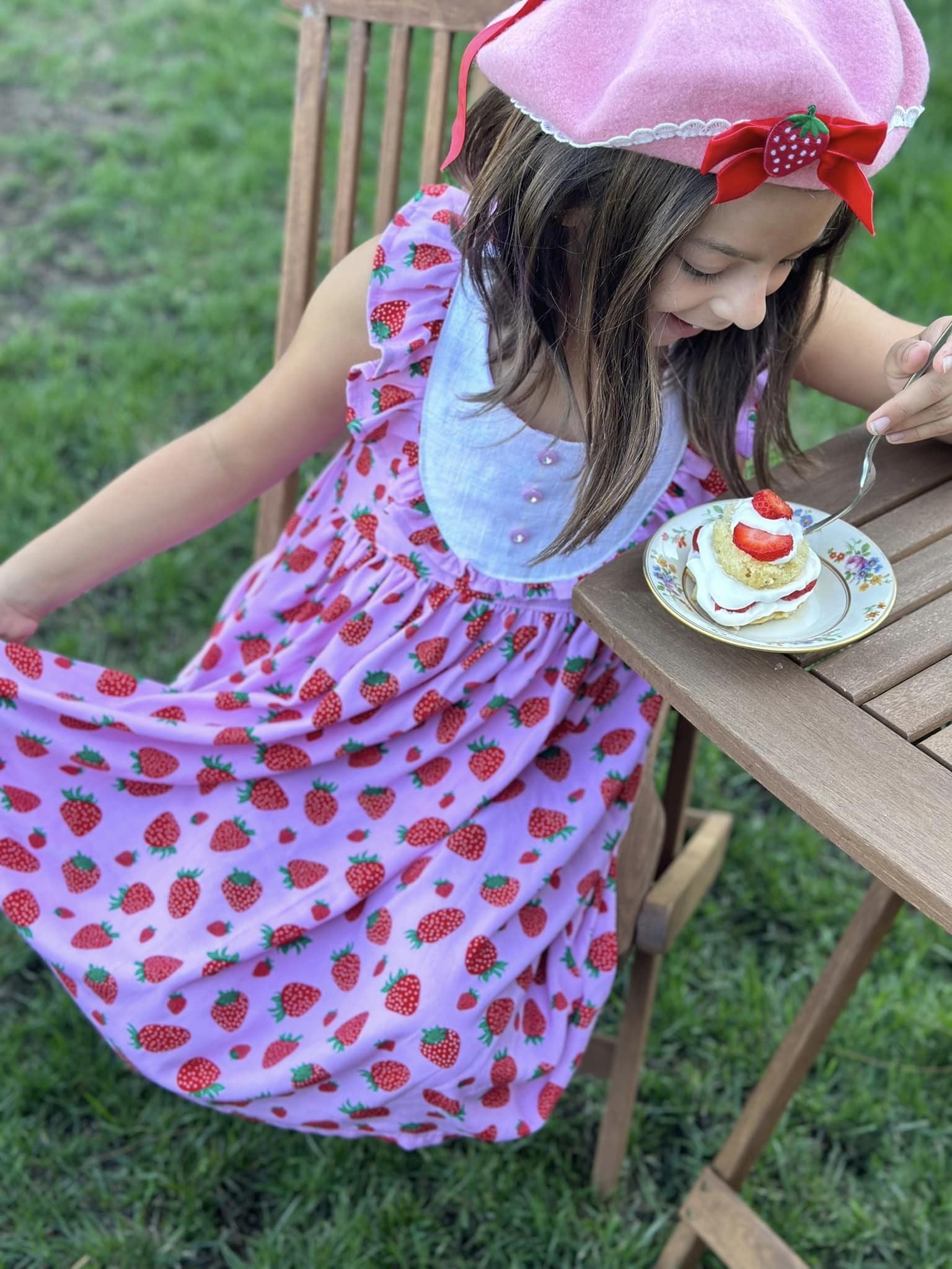 Strawberry Shortcake, Rayon Challis Woven Fabric - Boho Fabrics