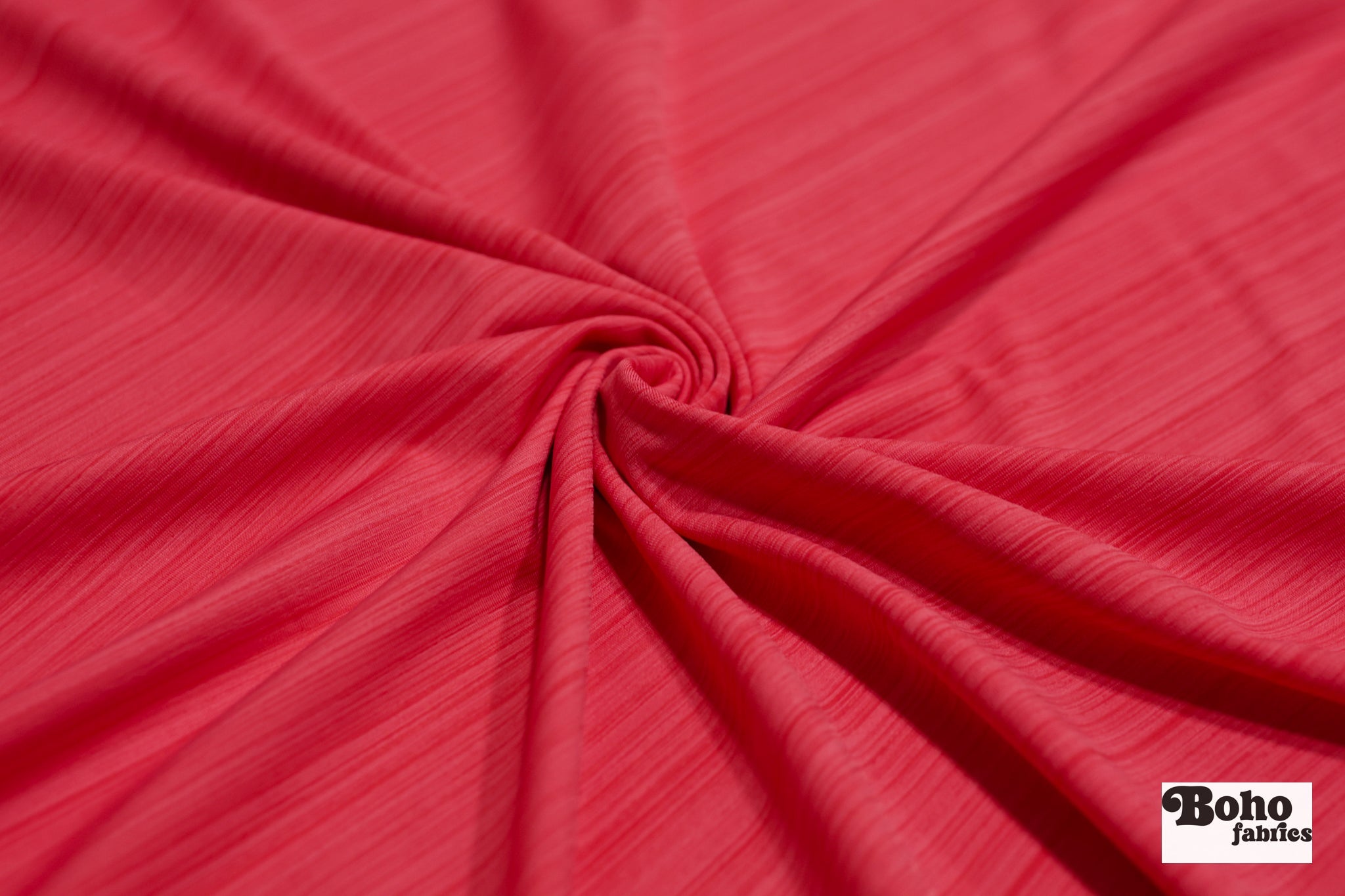 Strawberry, Striated Athletic Knit Fabric - Boho Fabrics - Athletic Knit Fabric
