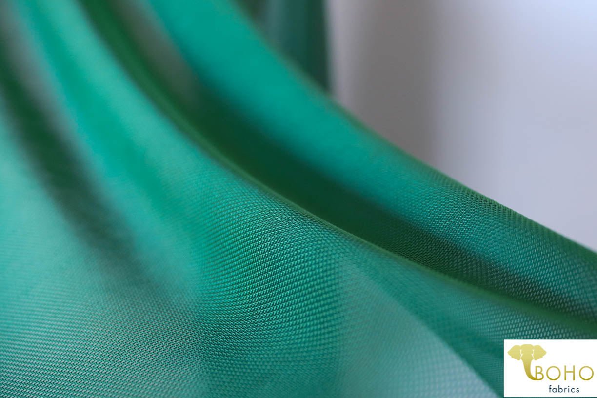 Stretch Mesh Solid in Emerald Green. SM-111. - Boho Fabrics