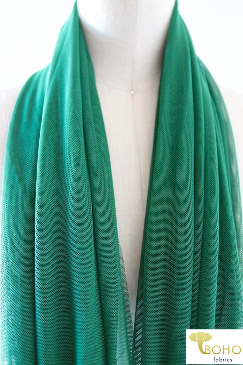 Stretch Mesh Solid in Emerald Green. SM-111. - Boho Fabrics