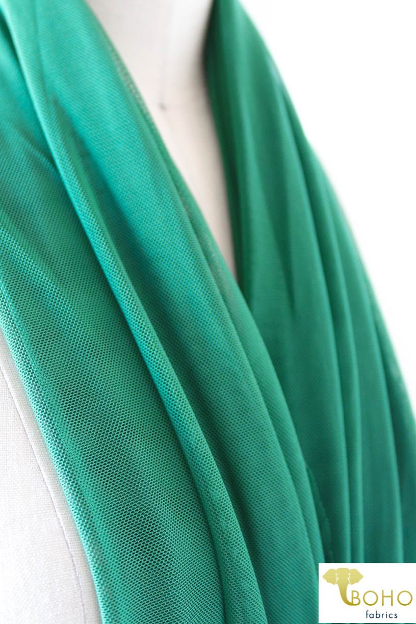 Stretch Mesh Solid in Emerald Green. SM-111. - Boho Fabrics
