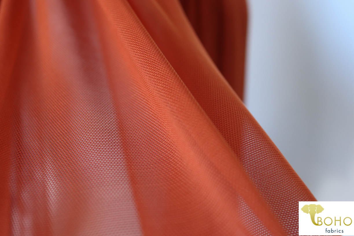 Stretch Mesh Solid in Rust. SM-119. - Boho Fabrics