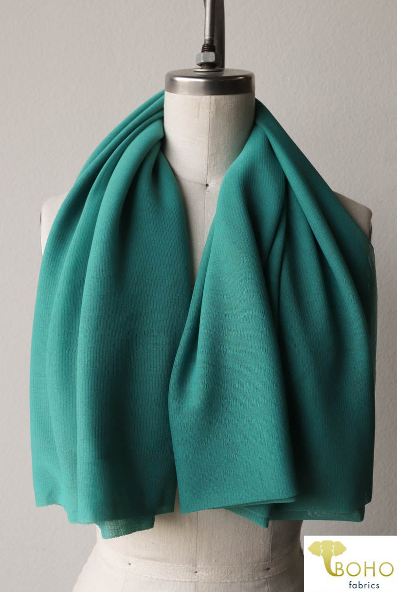 Stretch Mesh/Lining In Turquoise. Designer End Bolt - Boho Fabrics