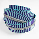 Striped Jacquard Nylon Zipper Tape 5 with Silver Teeth - Boho Fabrics - Zippers