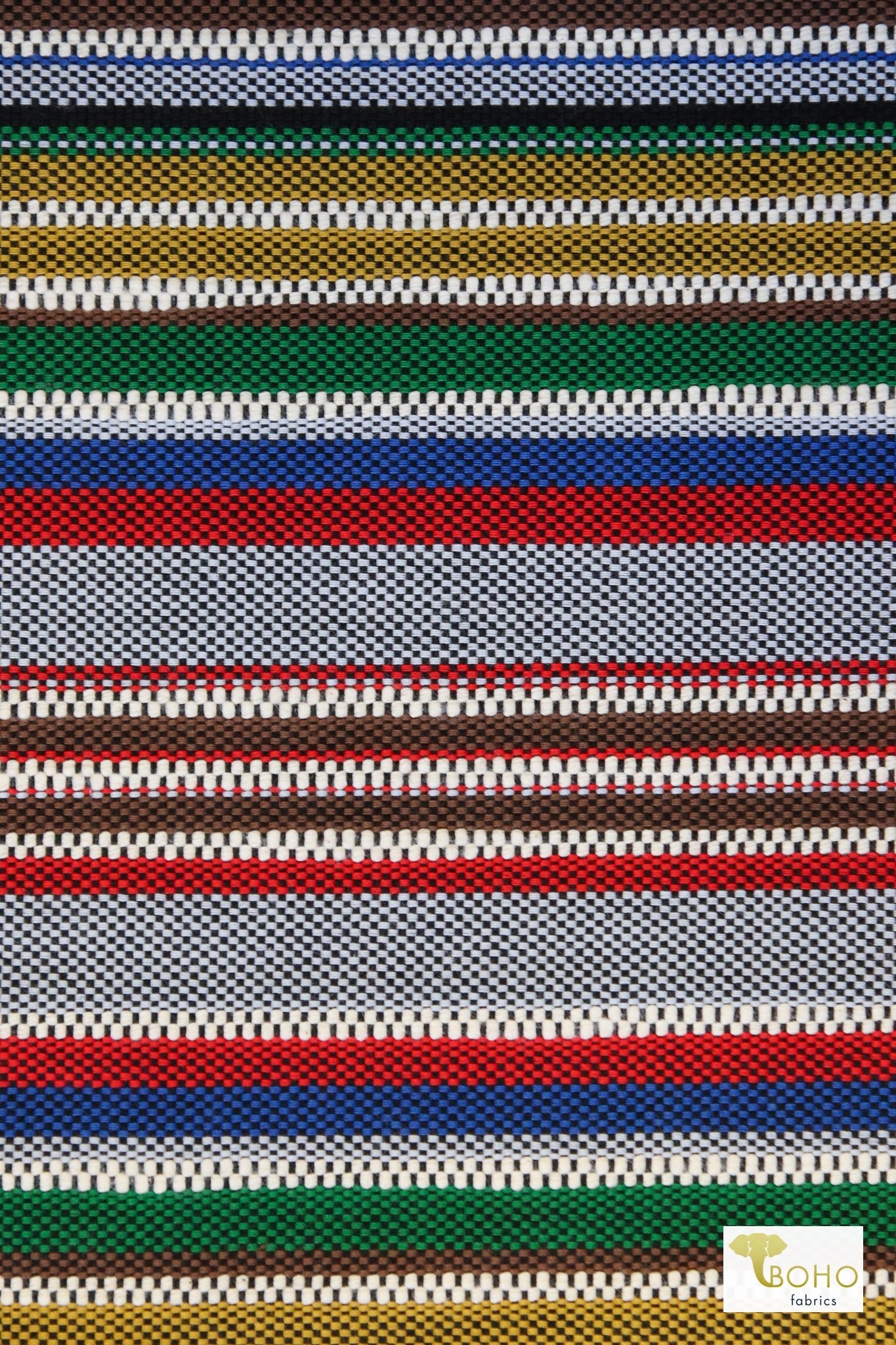 Stripes, Basketweave Woven Fabric - Boho Fabrics - Basketweave, Woven