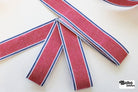 Stripes in Red, 1.5" Vintage Jacquard Woven Trim, TRIM - 072 - Boho Fabrics - Trims