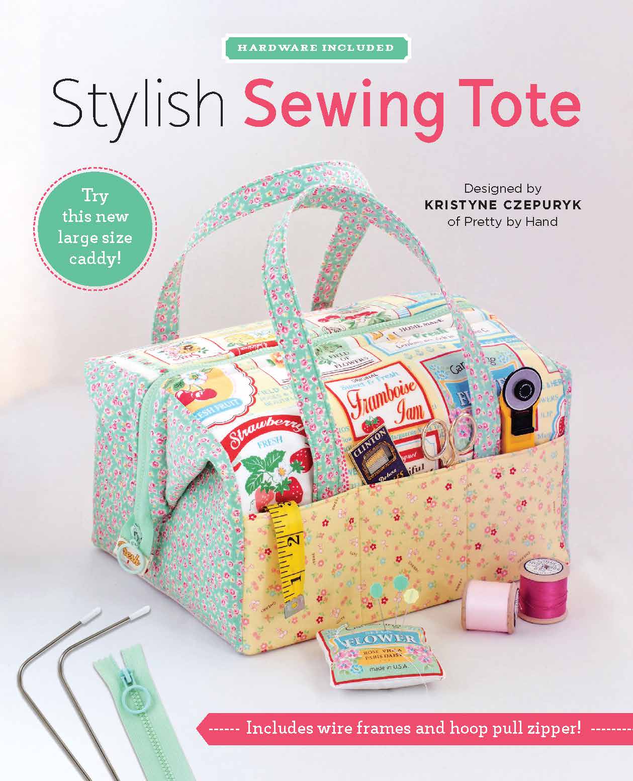 Stylish Sewing Tote, Sewing Kit - Boho Fabrics - Sewing Kits