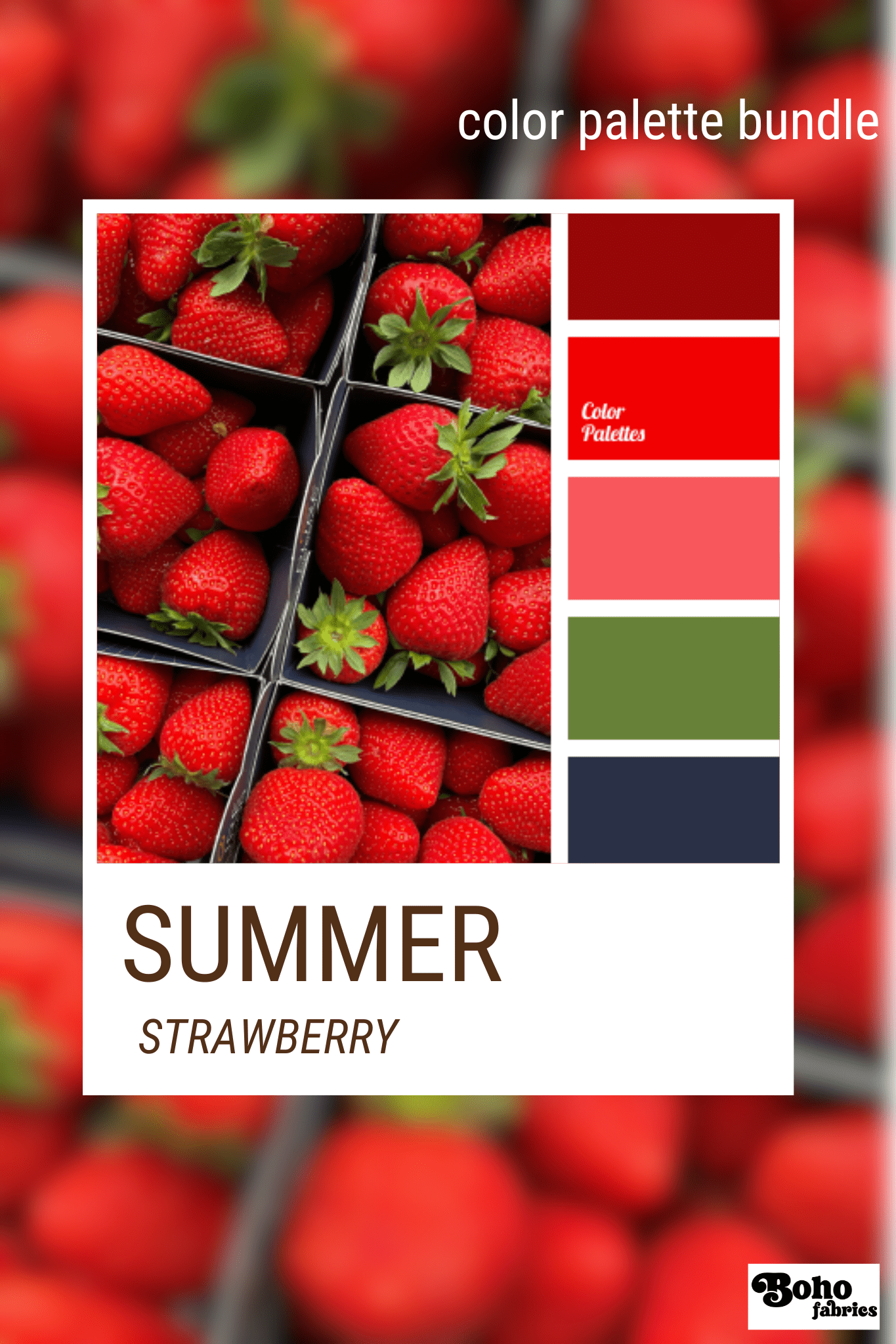 Summer Strawberry, Mystery Color Palette Bundle - Boho Fabrics - Fabric Bundles