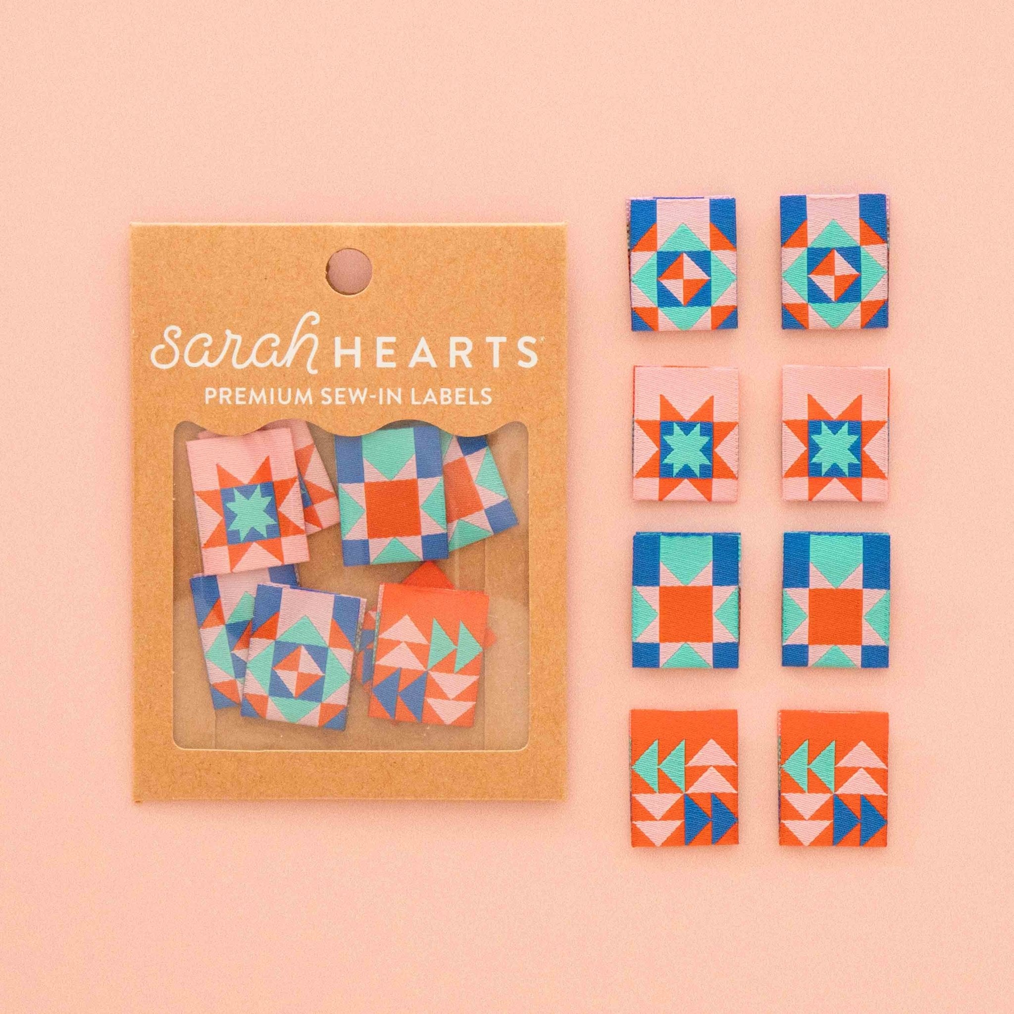 Summer Vibes Quilt Block Multipack Woven Sewing Labels - Boho Fabrics -