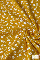 Sunflower Yellow Daisies, Double Brushed Poly Print Knit - Boho Fabrics