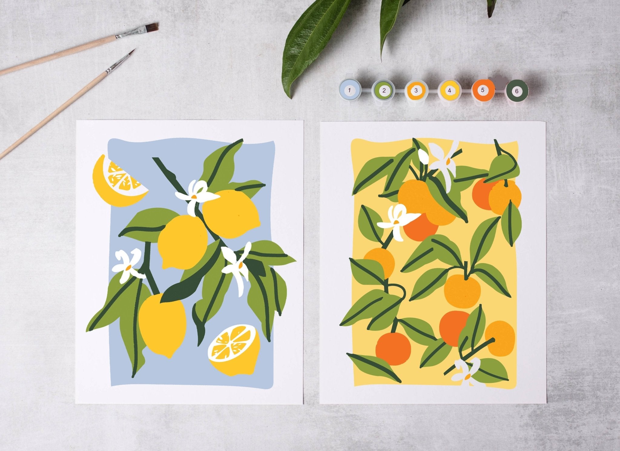 Sunny Citrus Paint - By - Numbers kit - Boho Fabrics - Art & Craft Kits