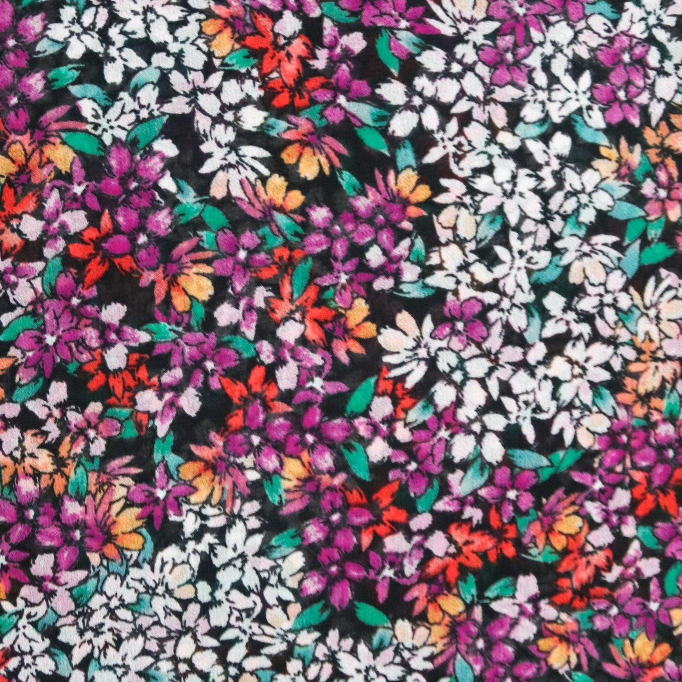 Sunset Flowerscape, Chiffon Woven Fabric. WVP-219 - Boho Fabrics