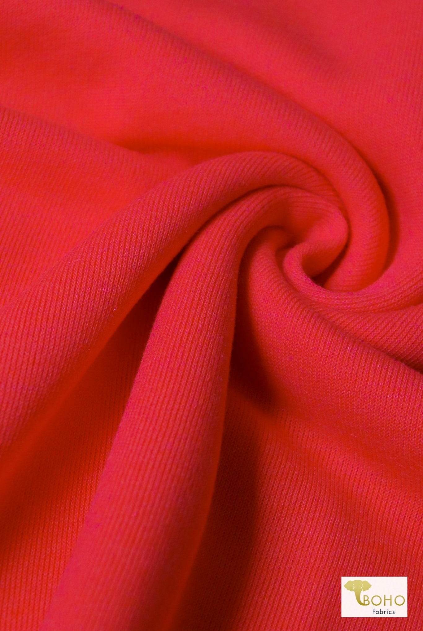 Sunset Orange-Red, Sweatshirt Fleece. - Boho Fabrics