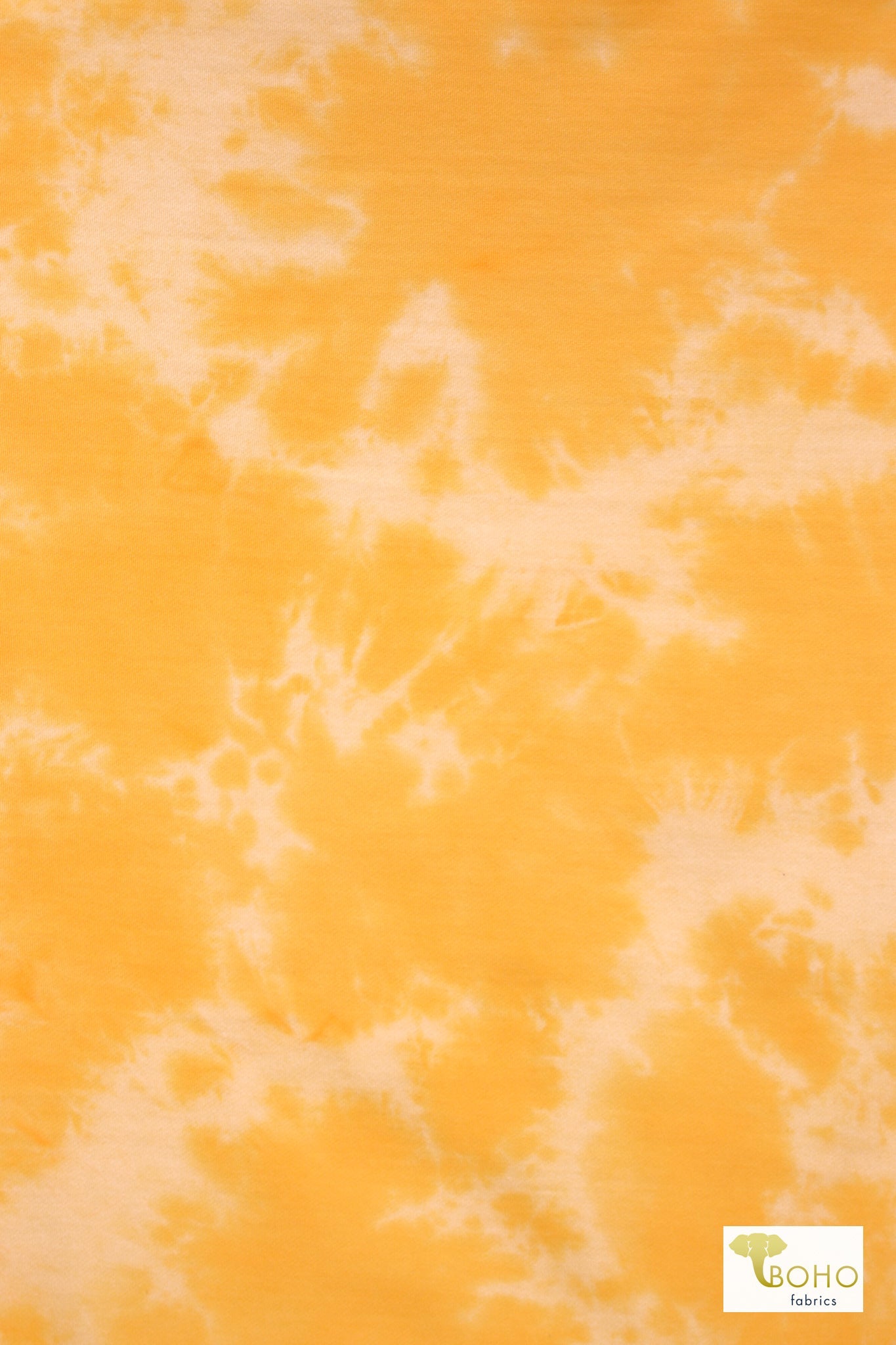 Sunshine Yellow, Tie Dye, Sweatshirt Fleece - Boho Fabrics