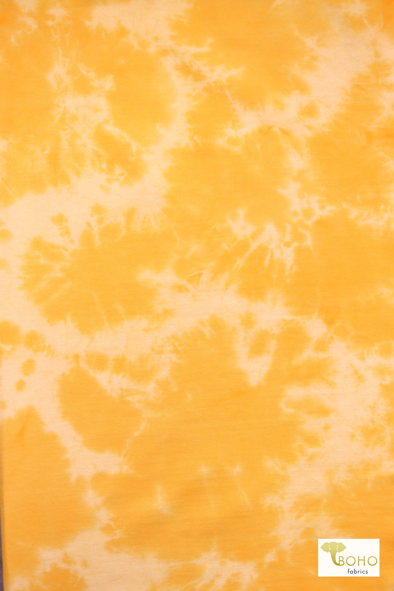 Sunshine Yellow, Tie Dye, Sweatshirt Fleece - Boho Fabrics