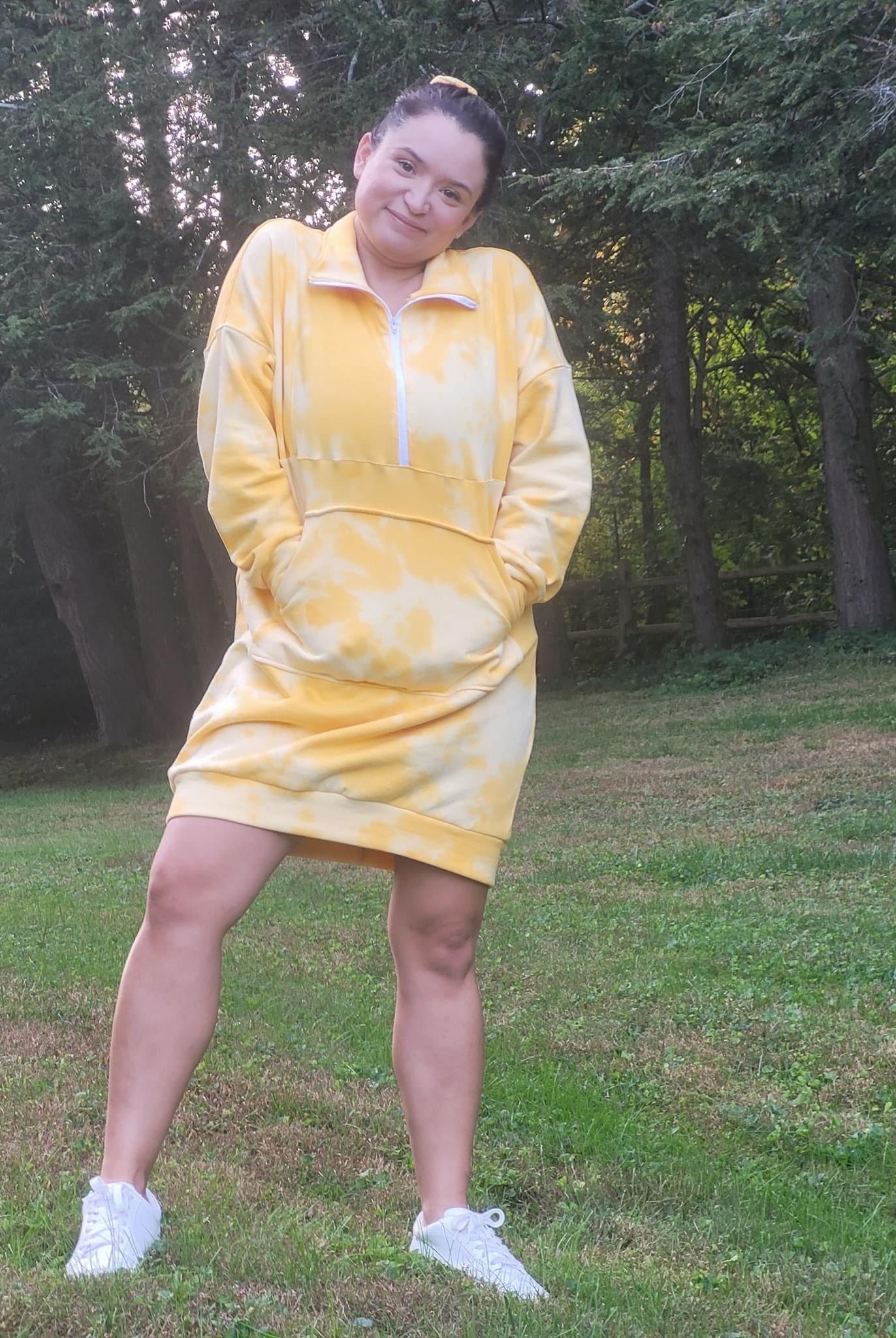 Sunshine Yellow, Tie Dye, Sweatshirt Fleece - Boho Fabrics