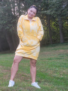 Sunshine Yellow, Tie Dye, Sweatshirt Fleece - Boho Fabrics