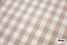 Tan and White Gingham Woven Fabric - Boho Fabrics - Woven, Fabric