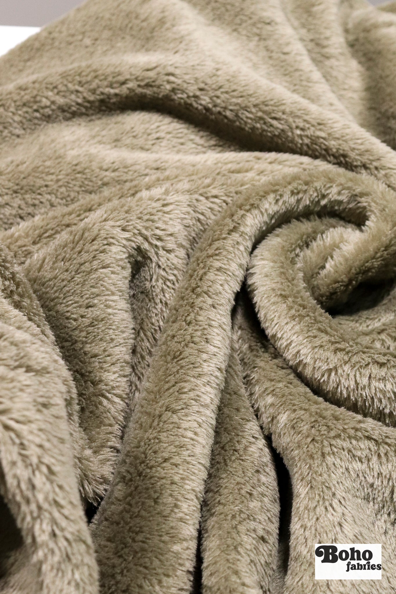 Taupe, Classic Double - Velour High Loft Fleece Fabric by Polartec. *2nds* - Boho Fabrics - Performance Fabrics