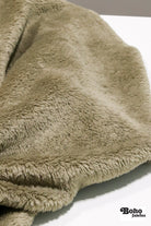 Taupe, Classic Double - Velour High Loft Fleece Fabric by Polartec. *2nds* - Boho Fabrics - Performance Fabrics