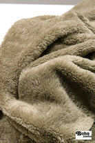Taupe, Classic Double - Velour High Loft Fleece Fabric by Polartec. *2nds* - Boho Fabrics - Performance Fabrics